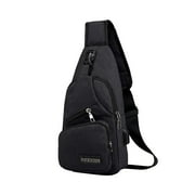 Pompotops Crossbody Sling Chest Backpack, Waterproof Strap Bag Crossbody Backpack With USB Hole With Headphone Hole Strap Backpack Hiking Backpack Multipurpose Crossbody Chest Bag